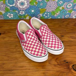Vans Classic Slip On Shoes Color Theory Hot Pink Checkerboard Size:6